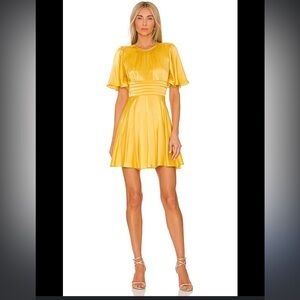 Amanda Uprichard Mini Dress in Honey Color Raya Dress